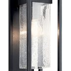 KICHLER 59061BSL Mercer 16 Inch 1 Light Outdoor Wall Light With Clear Seeded Glass In Black Finish
