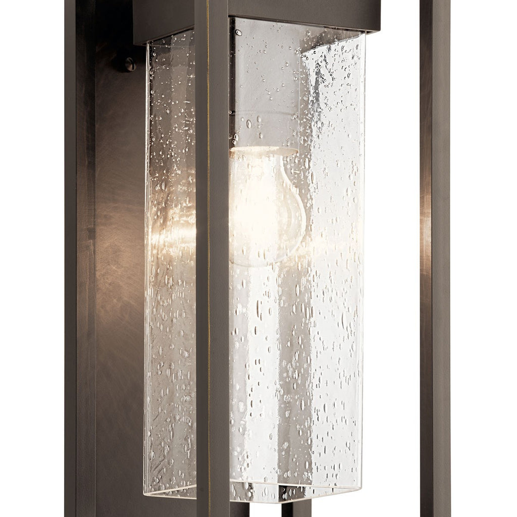 KICHLER 59061OZ Mercer 16 Inch 1 Light Outdoor Wall Light With Clear Seeded Glass In Olde Bronze