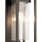 KICHLER 59061OZ Mercer 16 Inch 1 Light Outdoor Wall Light With Clear Seeded Glass In Olde Bronze