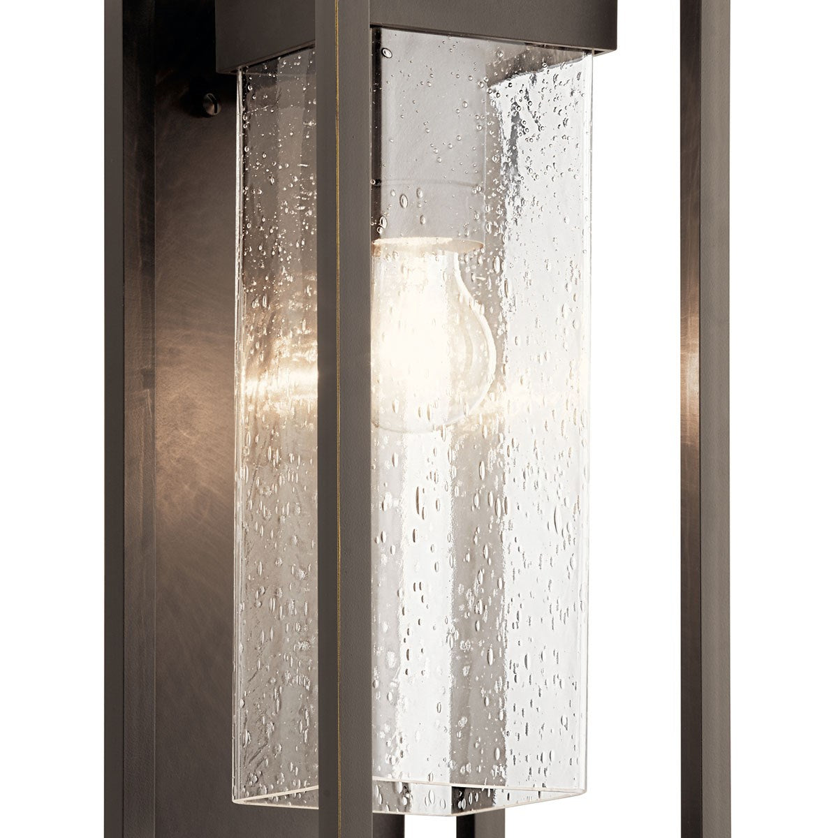 KICHLER 59061OZ Mercer 16 Inch 1 Light Outdoor Wall Light With Clear Seeded Glass In Olde Bronze