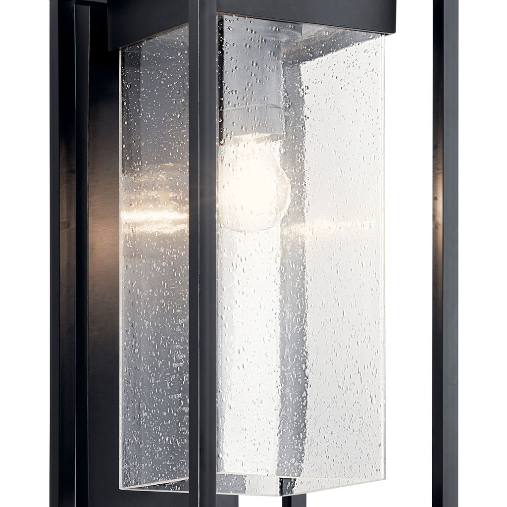 KICHLER 59062BSL Mercer 20 Inch 1 Light Outdoor Wall Light With Clear Seeded Glass In Black Finish