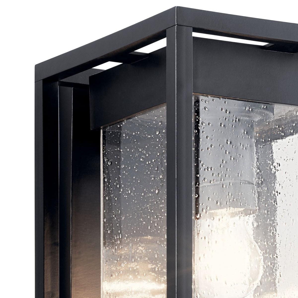KICHLER 59062BSL Mercer 20 Inch 1 Light Outdoor Wall Light With Clear Seeded Glass In Black Finish