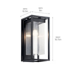 KICHLER 59062BSL Mercer 20 Inch 1 Light Outdoor Wall Light With Clear Seeded Glass In Black Finish