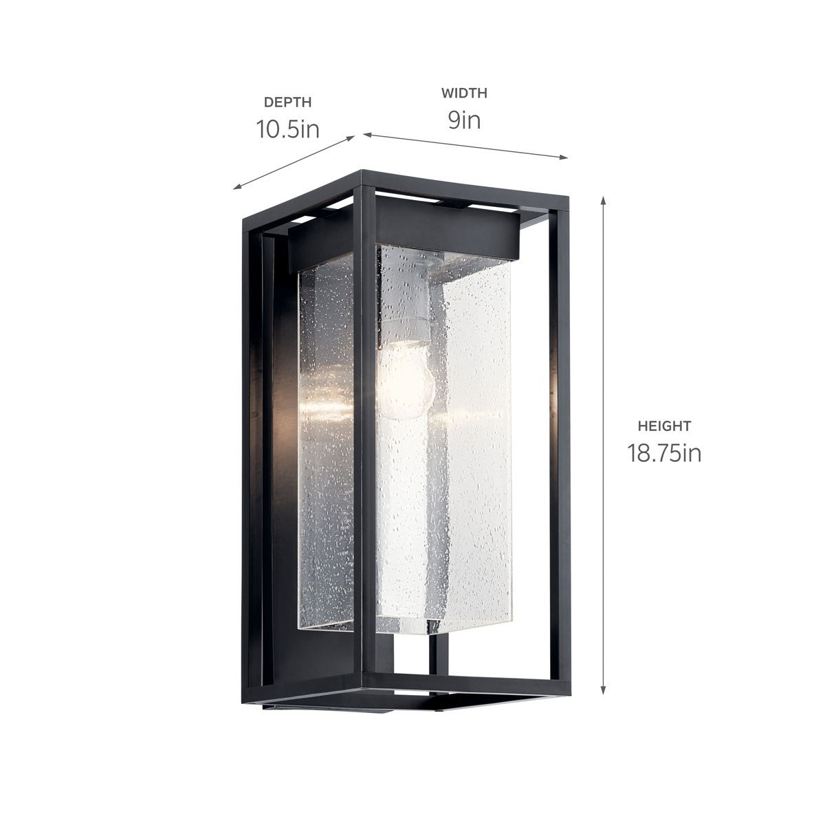 KICHLER 59062BSL Mercer 20 Inch 1 Light Outdoor Wall Light With Clear Seeded Glass In Black Finish