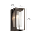 KICHLER 59062OZ Mercer 20 Inch 1 Light Outdoor Wall Light With Clear Seeded Glass In Olde Bronze