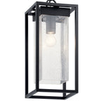KICHLER 59064BSL Mercer 24 Inch 1 Light Outdoor Pendant With Clear Seeded Glass In Black Finish