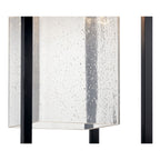KICHLER 59064BSL Mercer 24 Inch 1 Light Outdoor Pendant With Clear Seeded Glass In Black Finish