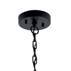 KICHLER 59064BSL Mercer 24 Inch 1 Light Outdoor Pendant With Clear Seeded Glass In Black Finish