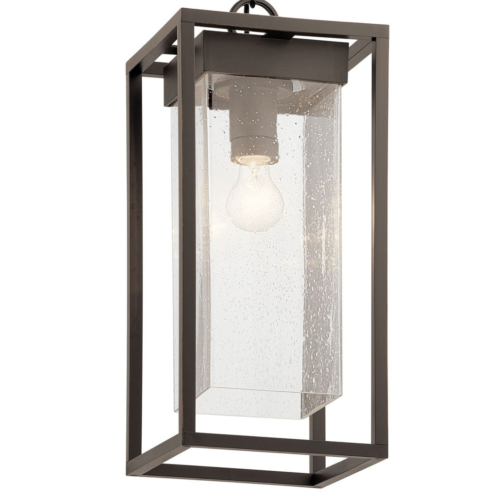 KICHLER 59064OZ Mercer 24 Inch 1 Light Outdoor Pendant With Clear Seeded Glass In Olde Bronze