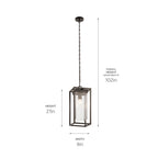 KICHLER 59064OZ Mercer 24 Inch 1 Light Outdoor Pendant With Clear Seeded Glass In Olde Bronze