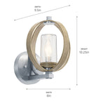 KICHLER 59065DAG The Grand Bank 10" 1 Light Outdoor Wall Light Distressed Antique Gray
