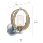 KICHLER 59066DAG The Grand Bank 13" 1 Light Outdoor Wall Light Distressed Antique Gray