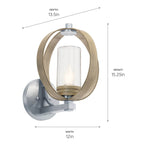 KICHLER 59067DAG The Grand Bank 15" 1 Light Outdoor Wall Light Distressed Antique Gray