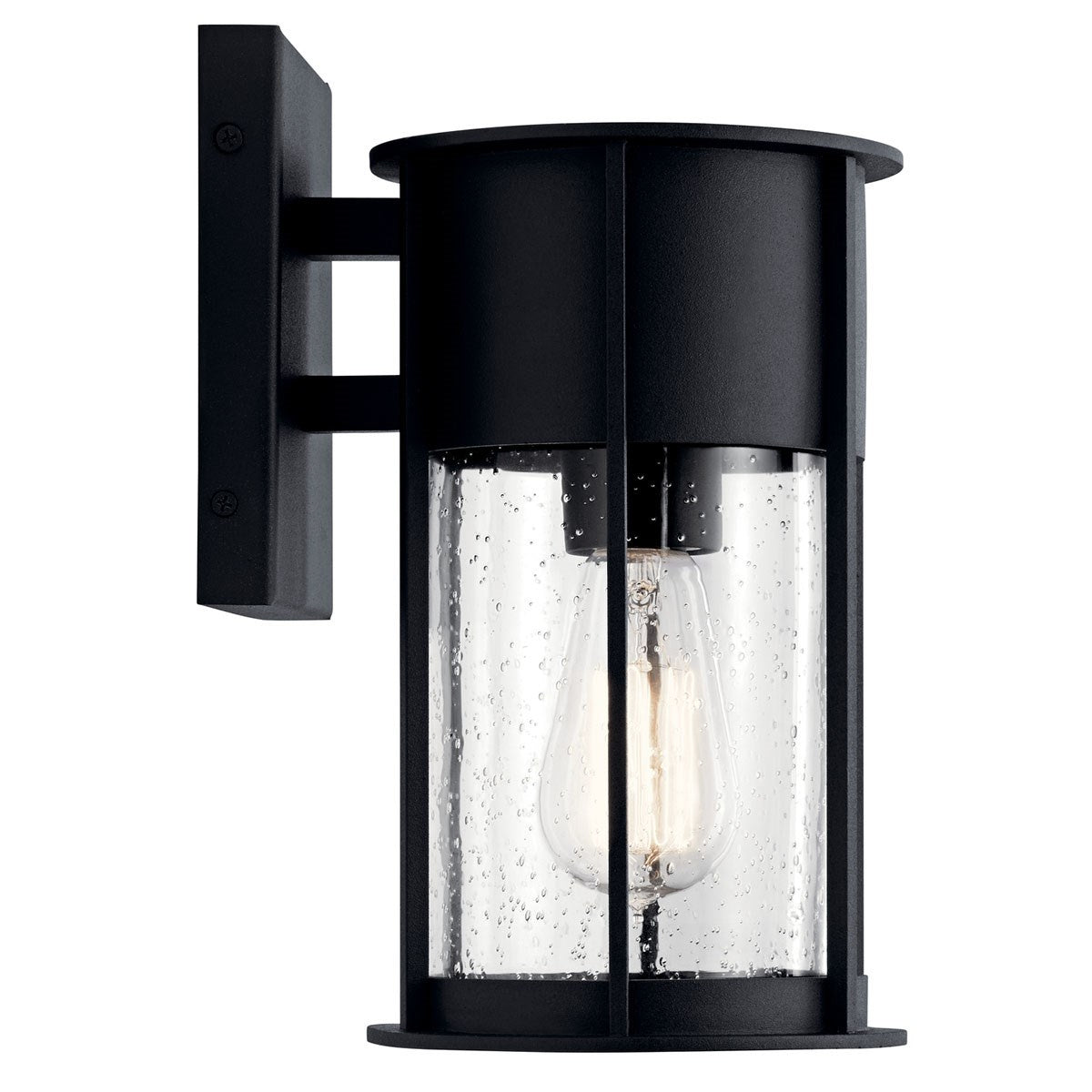 KICHLER 59079BKT Camillo 11" 1 Light Wall Light With Clear Seeded Glass Black