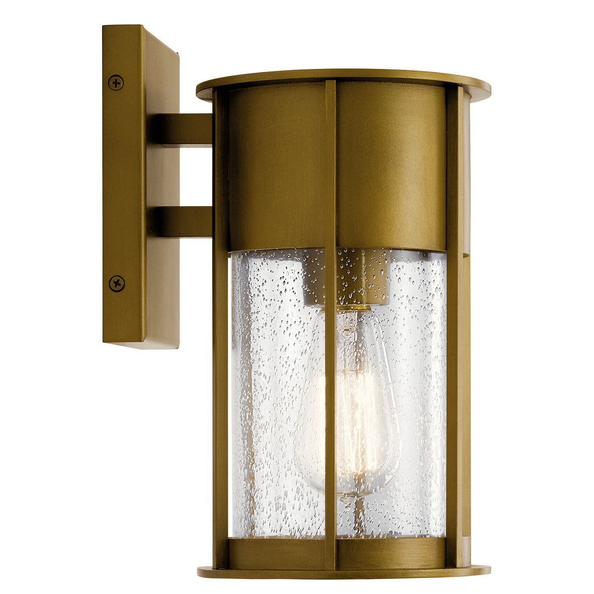 KICHLER 59079NBR Camillo 11" 1 Light Wall Light With Clear Seeded Glass Natural Brass