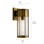 KICHLER 59080NBR Camillo 15" 1 Light Wall Light With Clear Seeded Glass Natural Brass