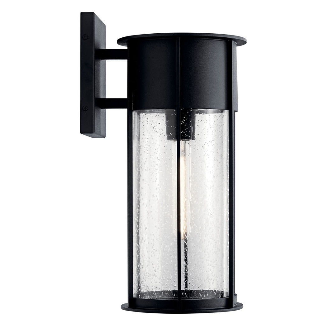 KICHLER 59081BKT Camillo 18" 1 Light Wall Light With Clear Seeded Glass Black