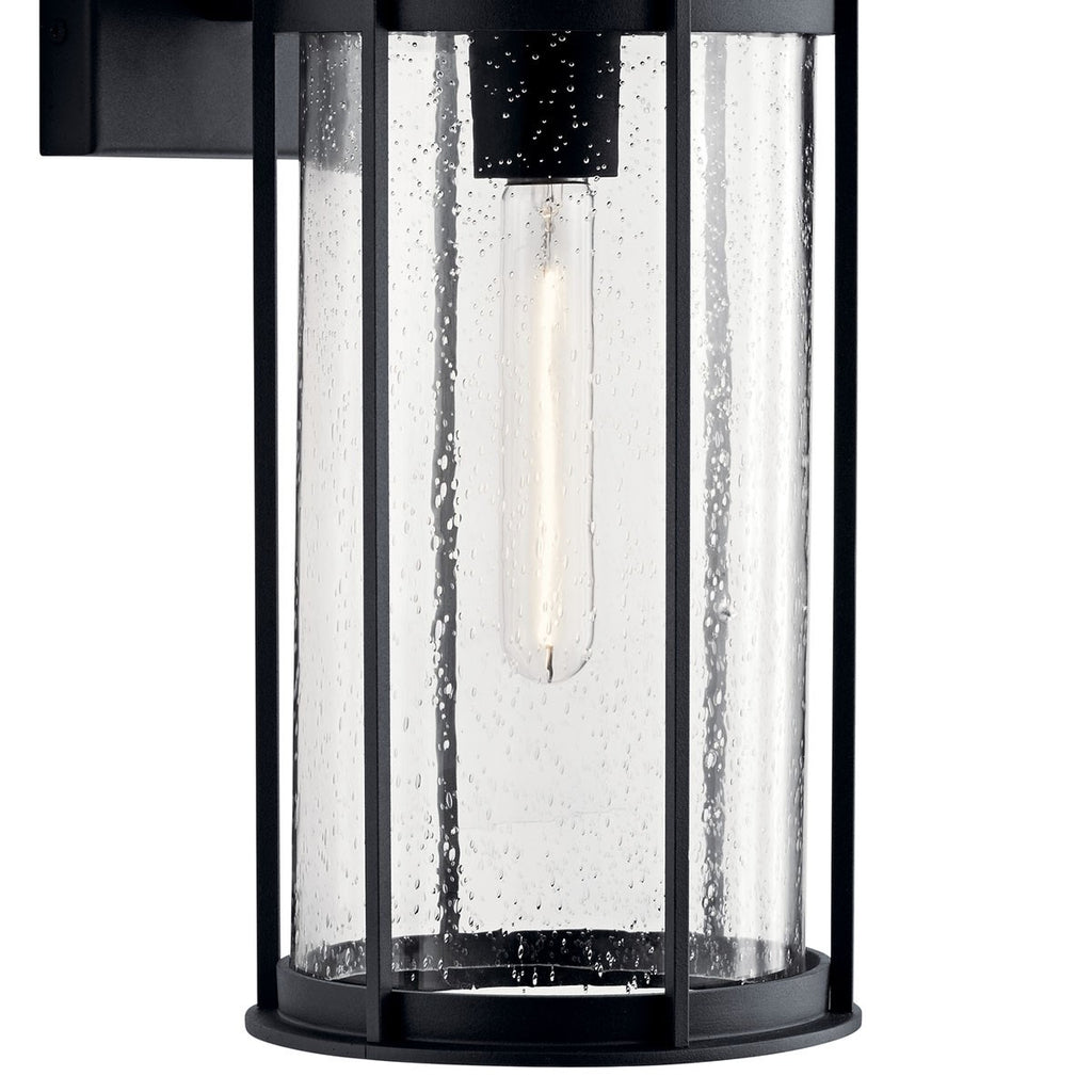 KICHLER 59081BKT Camillo 18" 1 Light Wall Light With Clear Seeded Glass Black