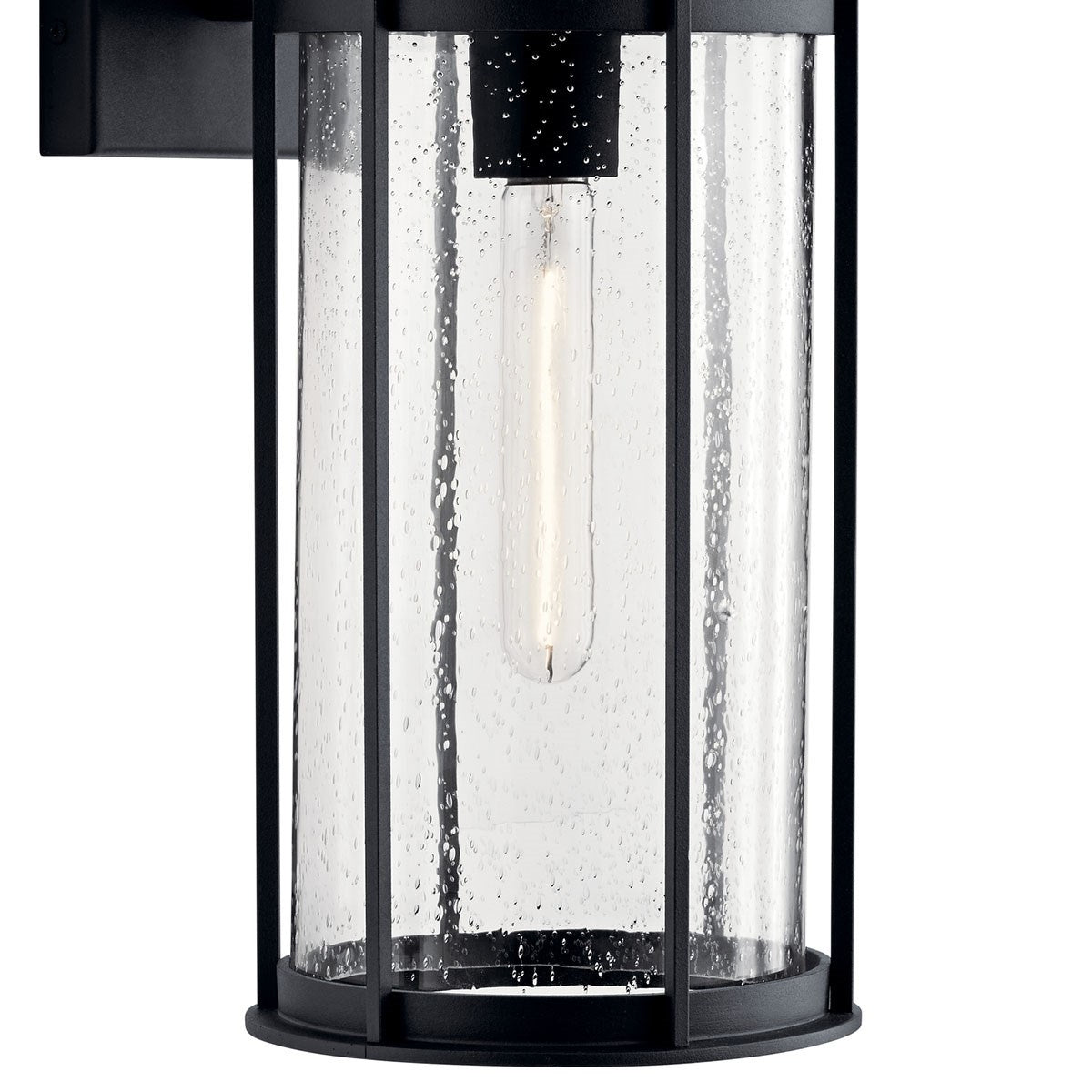 KICHLER 59081BKT Camillo 18" 1 Light Wall Light With Clear Seeded Glass Black