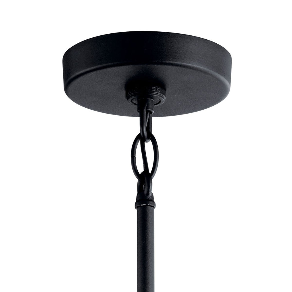 KICHLER 59082BKT Camillo 18" 1 Light Hanging Pendant With Clear Seeded Glass Black