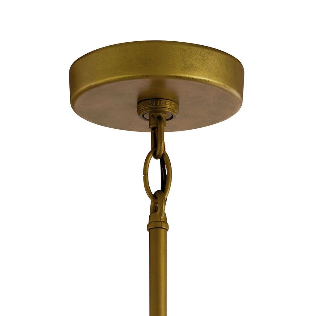 KICHLER 59082NBR Camillo 18" 1 Light Hanging Pendant With Clear Seeded Glass Natural Brass