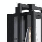 KICHLER 59085BK Goson 12" 1 Light Wall Light With Clear Glass Black