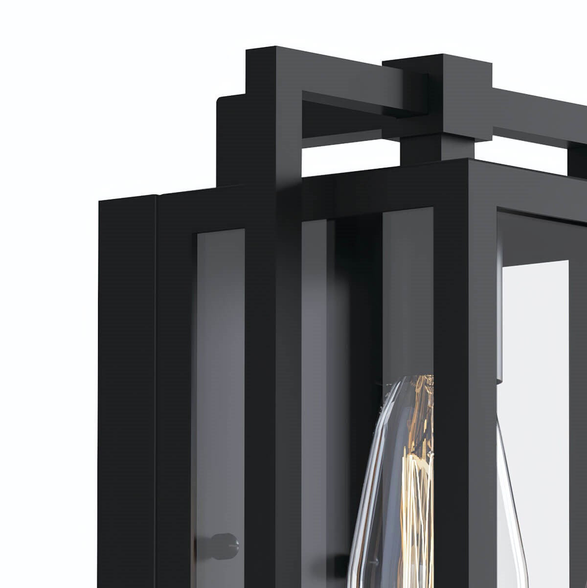 KICHLER 59085BK Goson 12" 1 Light Wall Light With Clear Glass Black