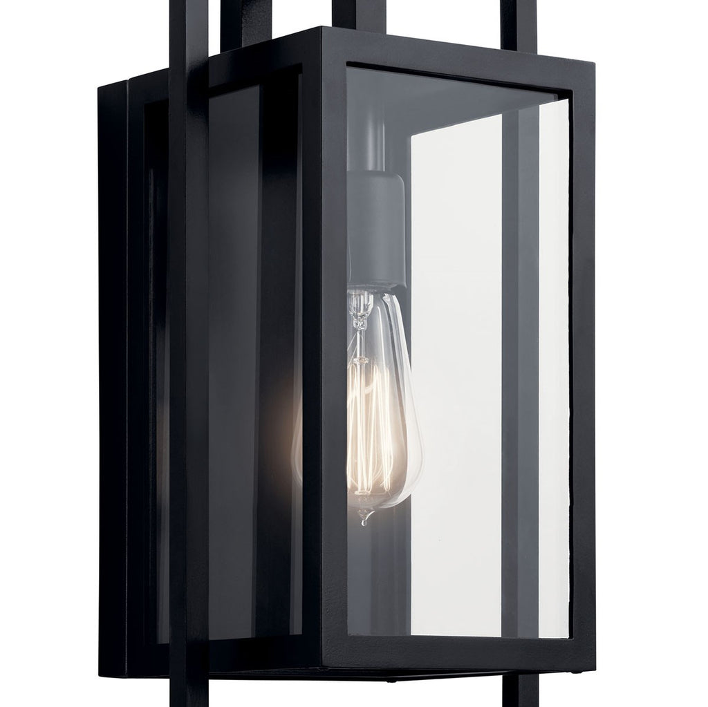 KICHLER 59086BK Goson 16" 1 Light Wall Light With Clear Glass Black