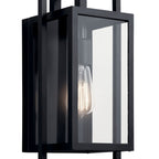 KICHLER 59086BK Goson 16" 1 Light Wall Light With Clear Glass Black