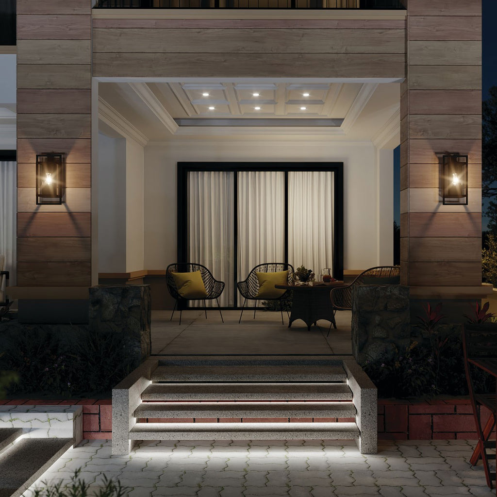 KICHLER 59086BK Goson 16" 1 Light Wall Light With Clear Glass Black