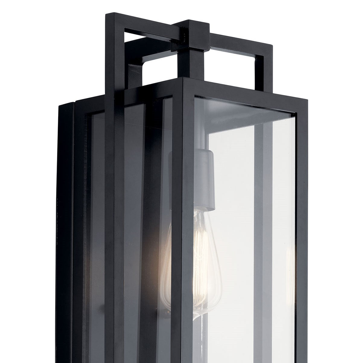 KICHLER 59087BK Goson 20" 1 Light Wall Light With Clear Glass Black