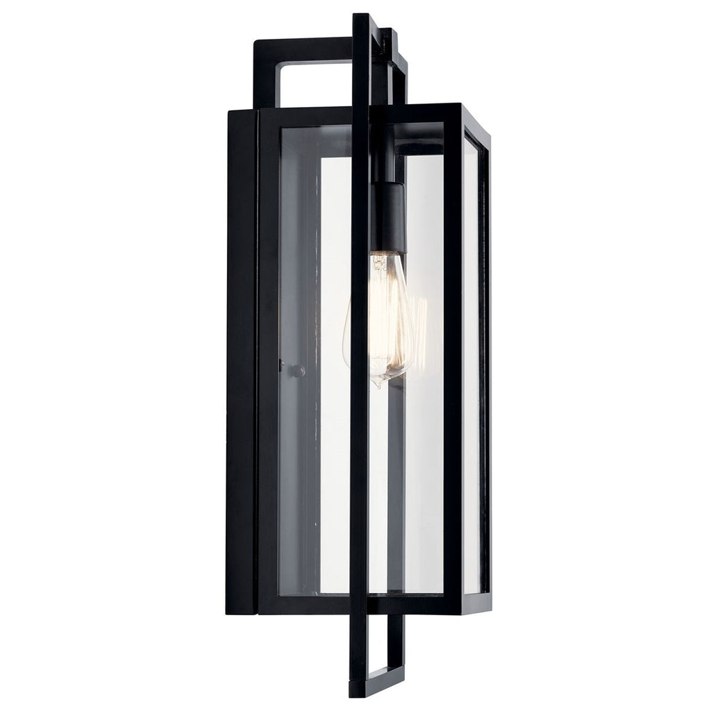 KICHLER 59087BK Goson 20" 1 Light Wall Light With Clear Glass Black