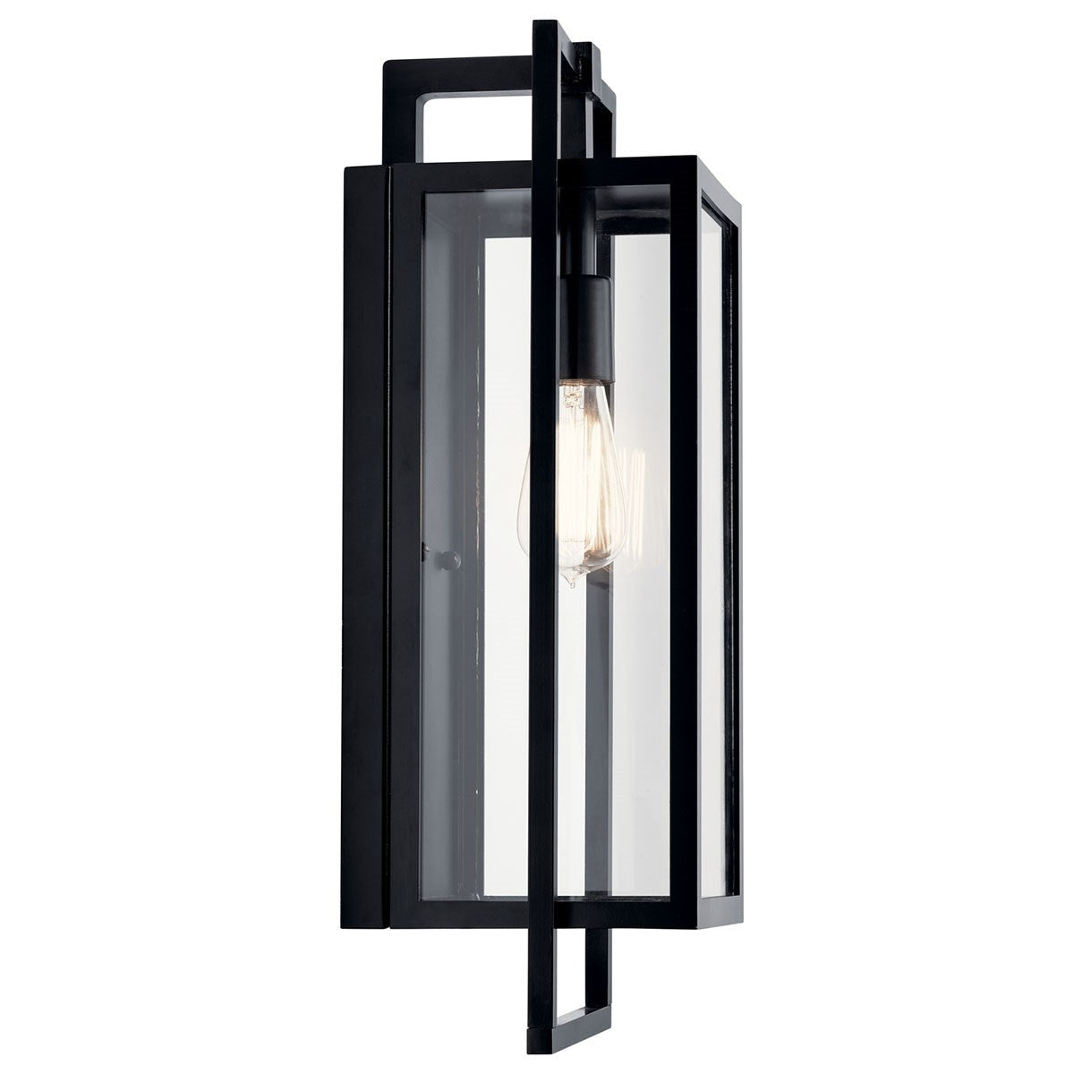 KICHLER 59087BK Goson 20" 1 Light Wall Light With Clear Glass Black