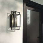 KICHLER 59087BK Goson 20" 1 Light Wall Light With Clear Glass Black