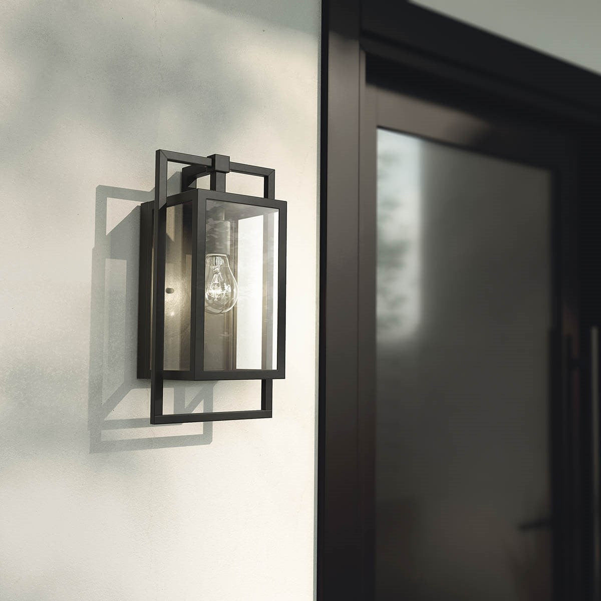 KICHLER 59087BK Goson 20" 1 Light Wall Light With Clear Glass Black