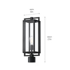 KICHLER 59088BK Goson 20" 1 Light Post Light With Clear Glass Black