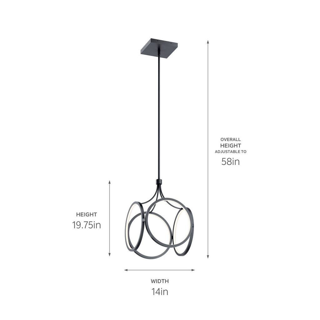 KICHLER 83346MBK Ciri Led Pendant Matte Black