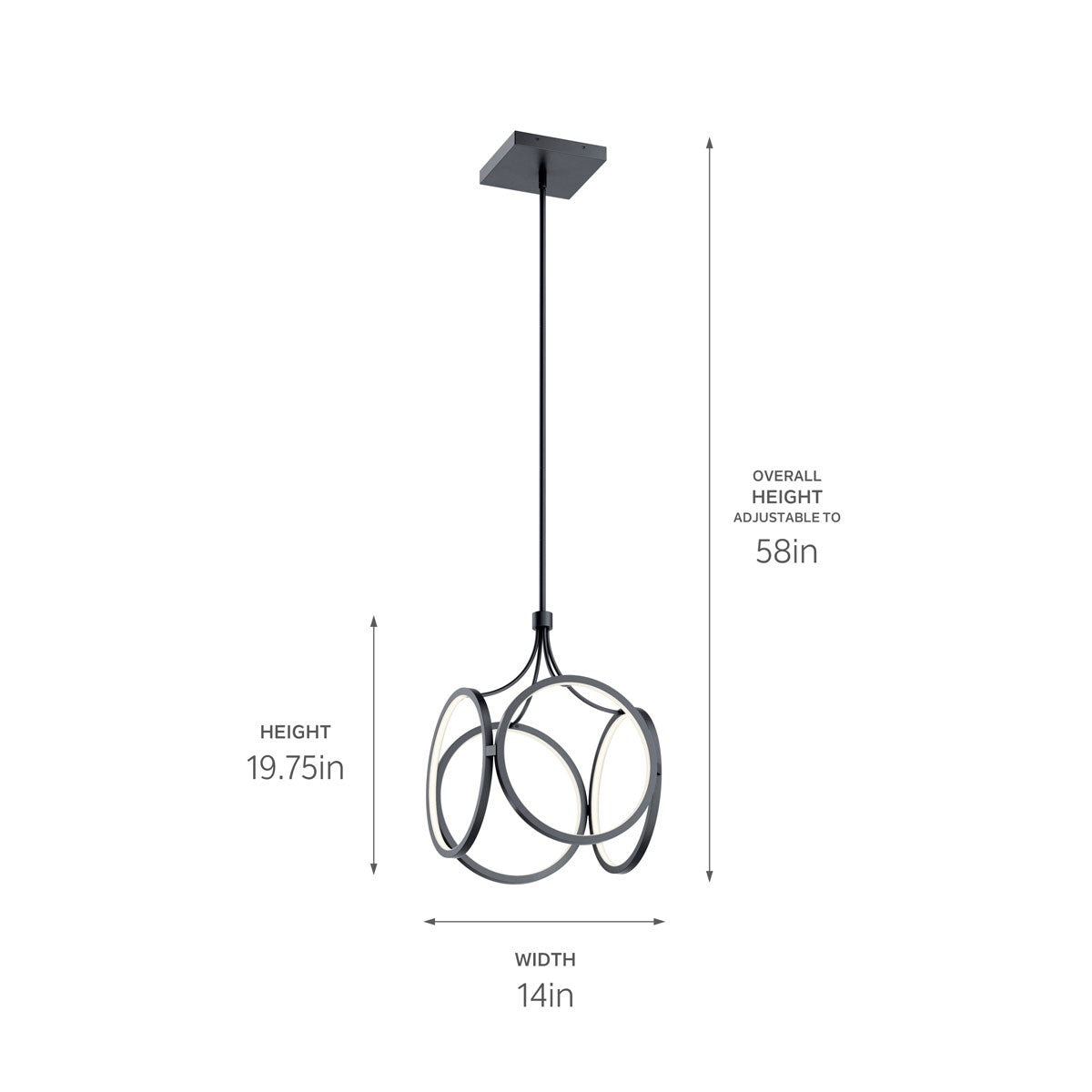 KICHLER 83346MBK Ciri Led Pendant Matte Black