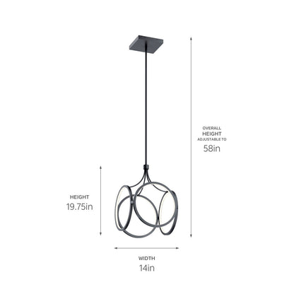 KICHLER 83346MBK Ciri Led Pendant Matte Black