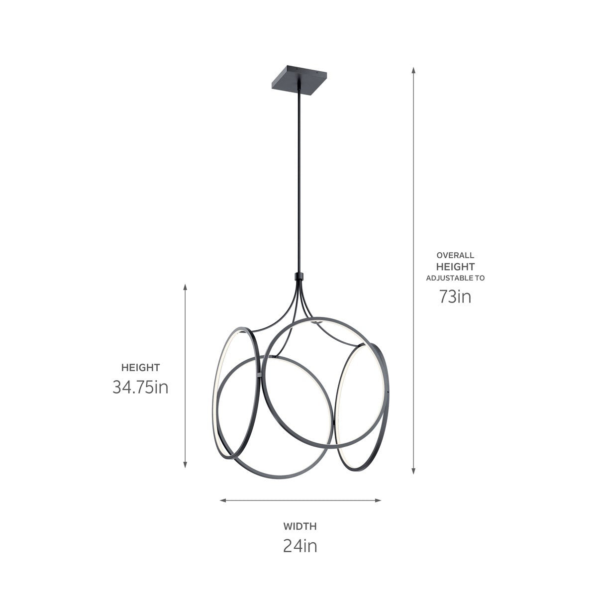 KICHLER 83348MBK Ciri Led Pendant Matte Black