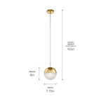 KICHLER 83854CGWH Moonlit 8" Led Pendant With Etched Acrylic Champagne Gold