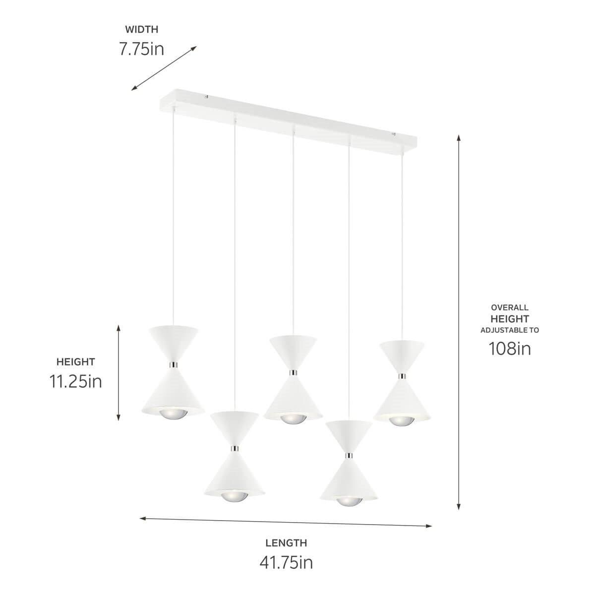 KICHLER 84113MWH Kordan Led Linear Chandelier Matte White