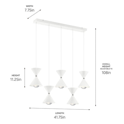 KICHLER 84113MWH Kordan Led Linear Chandelier Matte White