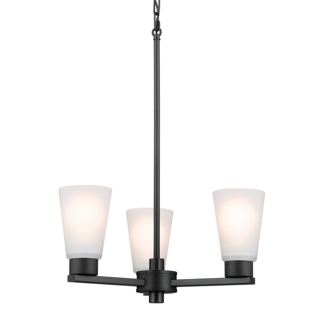 KICHLER 52435BK Stamos Chandelier 3 Light - Black