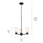 KICHLER 52435BK Stamos Chandelier 3 Light - Black