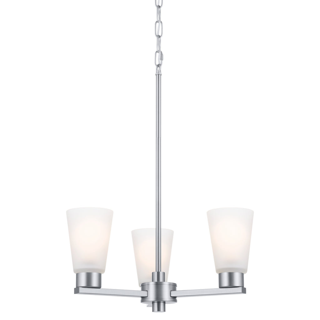 KICHLER 52435NI Stamos Chandelier 3 Light - Brushed Nickel