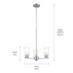 KICHLER 52435NI Stamos Chandelier 3 Light - Brushed Nickel