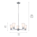 KICHLER 52436NI Stamos Chandelier 5 Light - Brushed Nickel