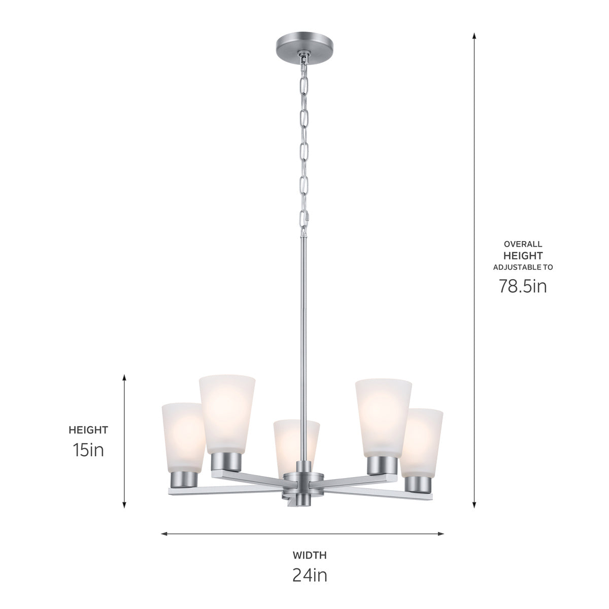 KICHLER 52436NI Stamos Chandelier 5 Light - Brushed Nickel