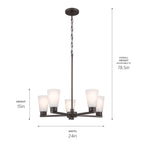 KICHLER 52436OZ Stamos Chandelier 5 Light - Olde Bronze